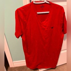 Red medium Hollister V-neck T-shirt